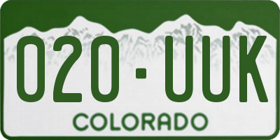 CO license plate 020UUK