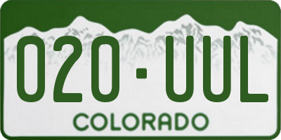 CO license plate 020UUL
