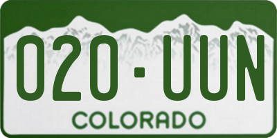 CO license plate 020UUN