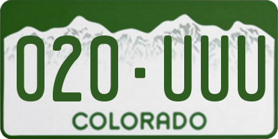 CO license plate 020UUU