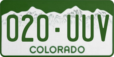 CO license plate 020UUV