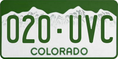CO license plate 020UVC