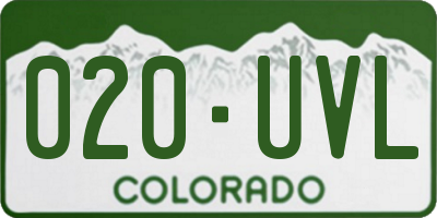 CO license plate 020UVL