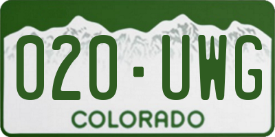 CO license plate 020UWG