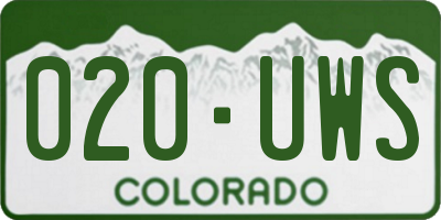 CO license plate 020UWS