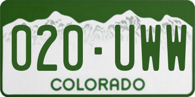 CO license plate 020UWW