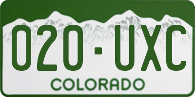 CO license plate 020UXC