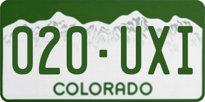 CO license plate 020UXI