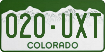 CO license plate 020UXT