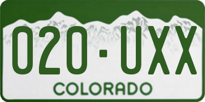 CO license plate 020UXX