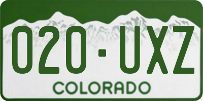 CO license plate 020UXZ