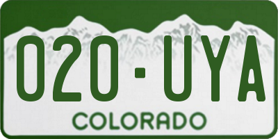 CO license plate 020UYA