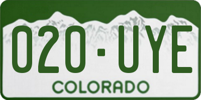 CO license plate 020UYE