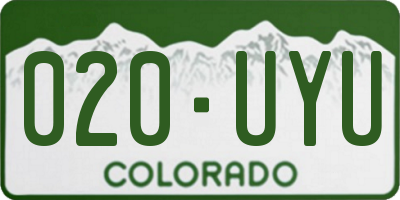 CO license plate 020UYU