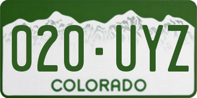 CO license plate 020UYZ