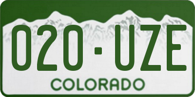 CO license plate 020UZE