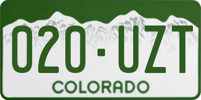 CO license plate 020UZT