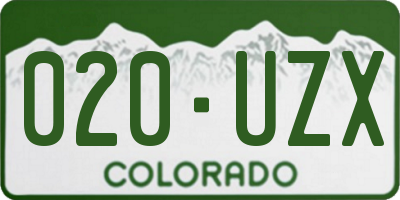CO license plate 020UZX