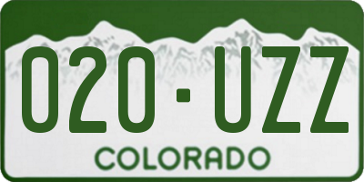 CO license plate 020UZZ