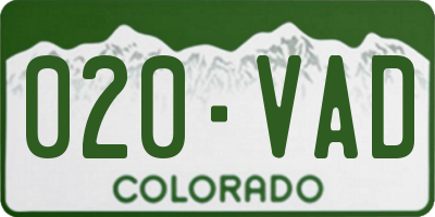 CO license plate 020VAD