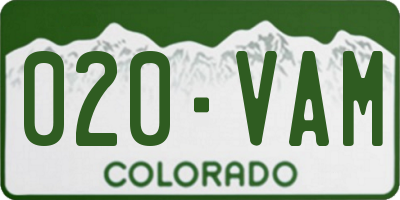 CO license plate 020VAM