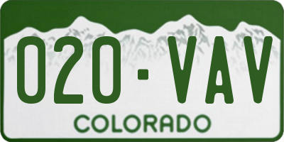 CO license plate 020VAV