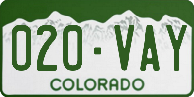 CO license plate 020VAY