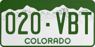 CO license plate 020VBT