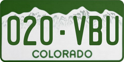 CO license plate 020VBU