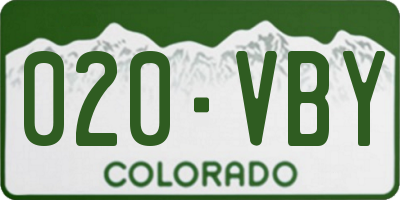 CO license plate 020VBY