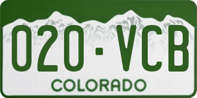 CO license plate 020VCB