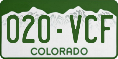 CO license plate 020VCF