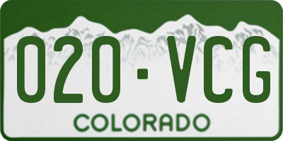 CO license plate 020VCG
