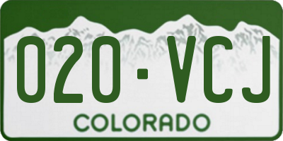 CO license plate 020VCJ
