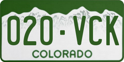 CO license plate 020VCK