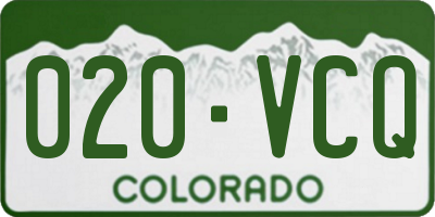 CO license plate 020VCQ