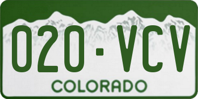 CO license plate 020VCV