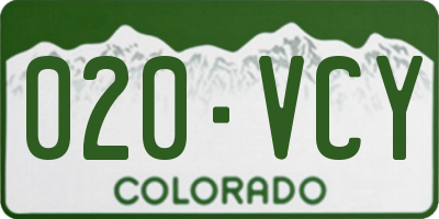 CO license plate 020VCY