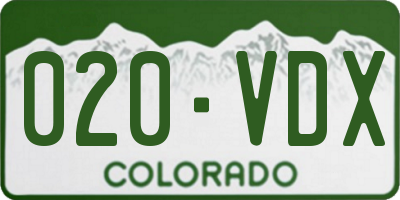 CO license plate 020VDX