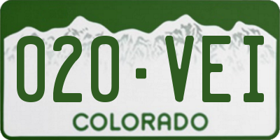 CO license plate 020VEI