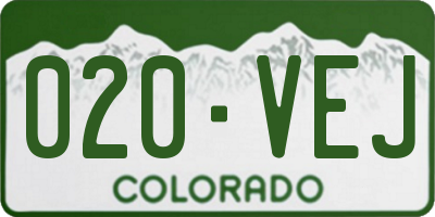 CO license plate 020VEJ