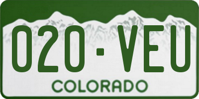CO license plate 020VEU