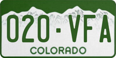 CO license plate 020VFA