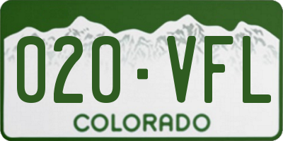 CO license plate 020VFL