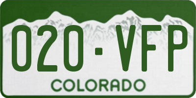 CO license plate 020VFP