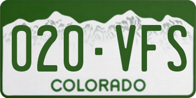 CO license plate 020VFS