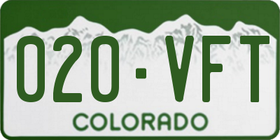 CO license plate 020VFT