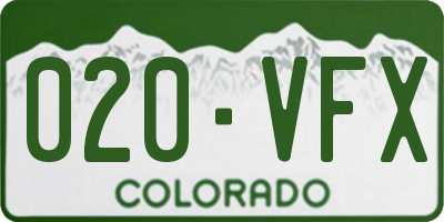 CO license plate 020VFX