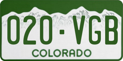 CO license plate 020VGB