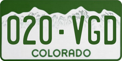 CO license plate 020VGD